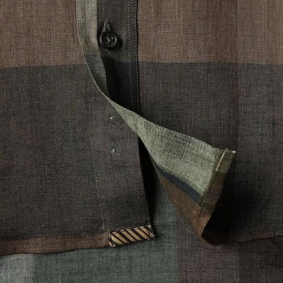 Billy Reid LARGE Tuscumbia Plaid Linen Shirt.Button down.Patch pockets . - Picture 3 of 4